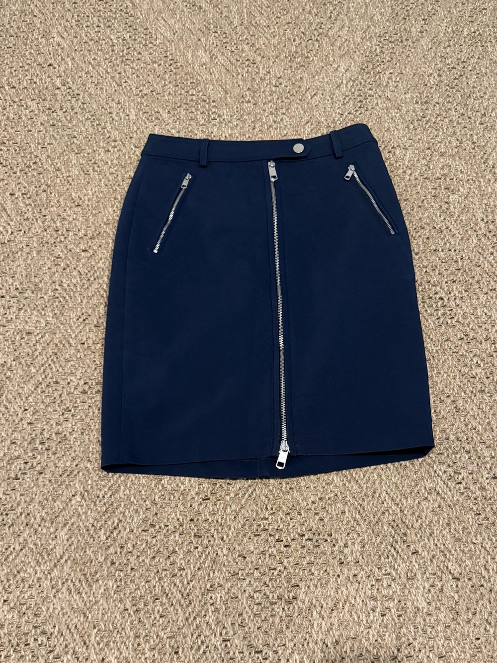 Tommy Hilfiger Navy Mini Skirt with Silver Zippers